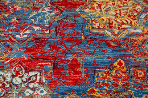 Modern Red Hand Knotted 83 X 102 Area Rug 700-144872 Image 3