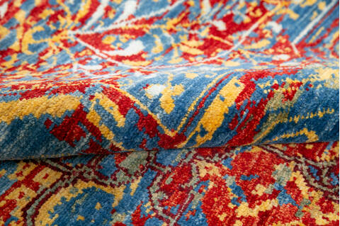Modern Red Hand Knotted 83 X 102 Area Rug 700-144872 Image 6