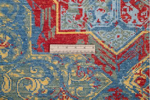 Modern Red Hand Knotted 83 X 102 Area Rug 700-144872 Image 7