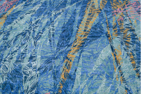 Modern Blue Hand Knotted 82 X 911 Area Rug 700-144873 Image 3