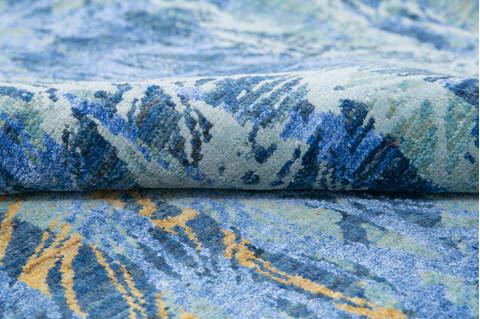 Modern Blue Hand Knotted 82 X 911 Area Rug 700-144873 Image 6