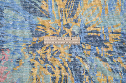 Modern Blue Hand Knotted 82 X 911 Area Rug 700-144873 Image 7