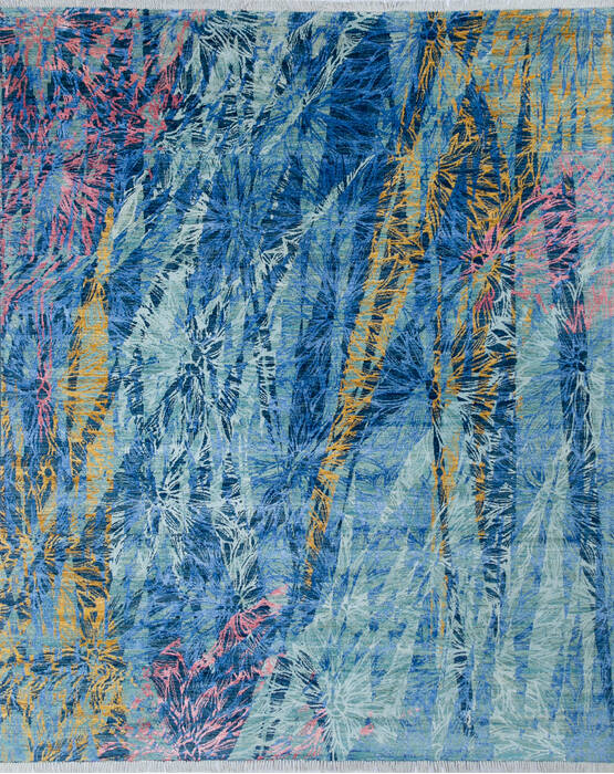 Modern Blue Hand Knotted 82 X 911 Area Rug 700-144873 Image 0