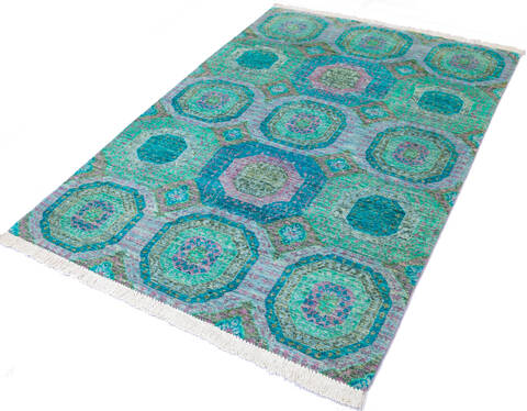 Chobi Green Hand Knotted 41 X 510 Area Rug 700-144875 Image 2