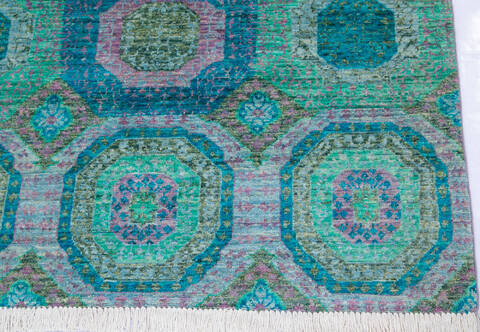 Chobi Green Hand Knotted 41 X 510 Area Rug 700-144875 Image 3
