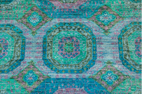 Chobi Green Hand Knotted 41 X 510 Area Rug 700-144875 Image 4