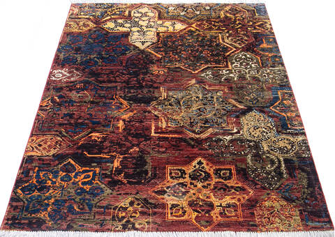 Modern Red Hand Knotted 50 X 67 Area Rug 700-144876 Image 1