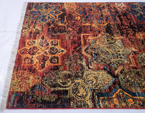 Modern Red Hand Knotted 50 X 67 Area Rug 700-144876 Image 5