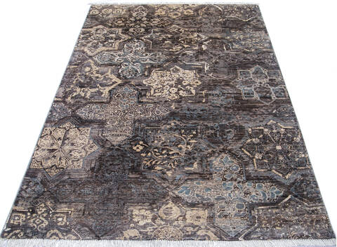 Modern Grey Hand Knotted 55 X 80 Area Rug 700-144877 Image 1