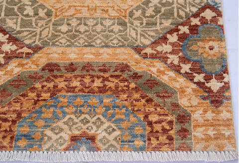 Modern Beige Runner Hand Knotted 26 X 59 Area Rug 700-144880 Image 4
