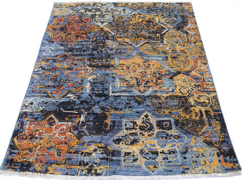 Modern Multicolor Hand Knotted 411 X 68 Area Rug 700-144882 Image 1