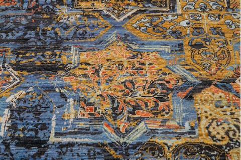Modern Multicolor Hand Knotted 411 X 68 Area Rug 700-144882 Image 3