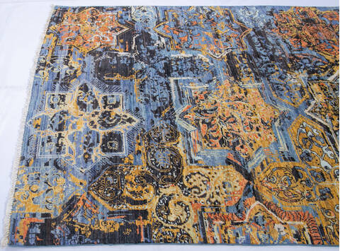 Modern Multicolor Hand Knotted 411 X 68 Area Rug 700-144882 Image 4