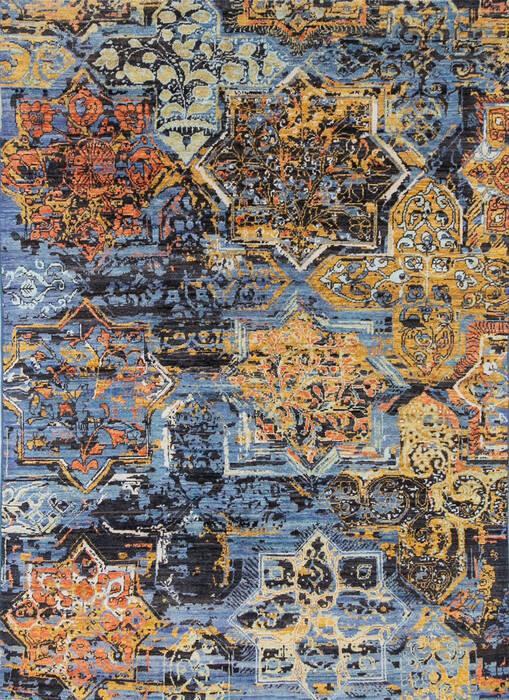 Modern Multicolor Hand Knotted 411 X 68 Area Rug 700-144882 Image 0