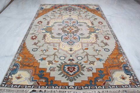 Heriz Grey Hand Tufted 60 X 93 Area Rug 902-144900 Image 5