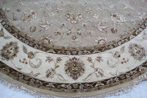 Jaipur Beige Round Hand Knotted 120 X 120 Area Rug 902-144901 Image 2