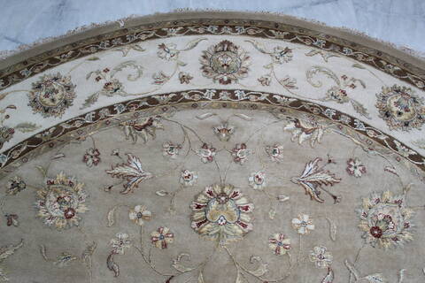 Jaipur Beige Round Hand Knotted 120 X 120 Area Rug 902-144901 Image 4