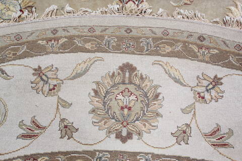 Jaipur Beige Round Hand Knotted 120 X 120 Area Rug 902-144901 Image 6