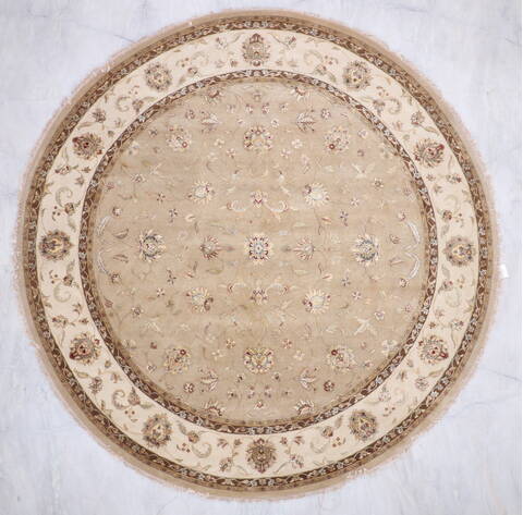 Jaipur Beige Round Hand Knotted 120 X 120 Area Rug 902-144901 Image 7