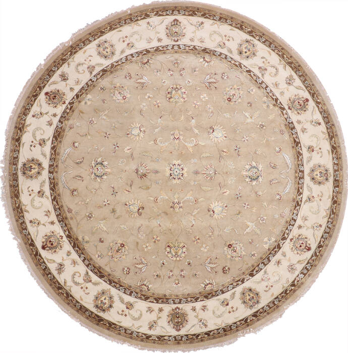 Jaipur Beige Round Hand Knotted 120 X 120 Area Rug 902-144901 Image 0