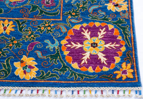 Chobi Blue Hand Knotted 41 X 59 Area Rug 700-144904 Image 3