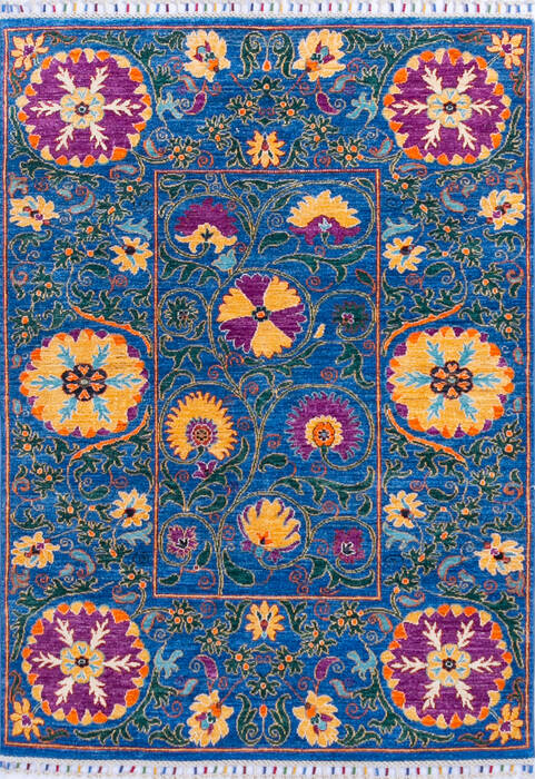 Chobi Blue Hand Knotted 41 X 59 Area Rug 700-144904 Image 0