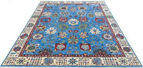 Chobi Blue Hand Knotted 710 X 97 Area Rug 700-144908 Image 1