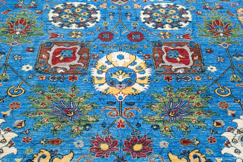 Chobi Blue Hand Knotted 710 X 97 Area Rug 700-144908 Image 3