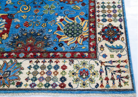 Chobi Blue Hand Knotted 710 X 97 Area Rug 700-144908 Image 4