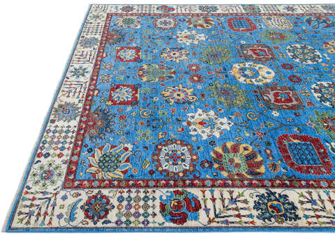 Chobi Blue Hand Knotted 710 X 97 Area Rug 700-144908 Image 5