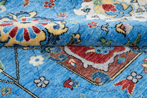 Chobi Blue Hand Knotted 710 X 97 Area Rug 700-144908 Image 6