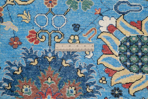 Chobi Blue Hand Knotted 710 X 97 Area Rug 700-144908 Image 7