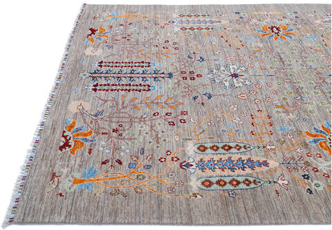 Chobi Grey Hand Knotted 69 X 99 Area Rug 700-144915 Image 5