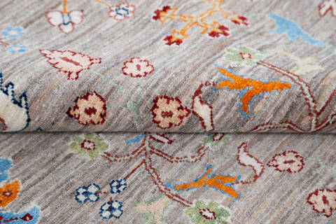 Chobi Grey Hand Knotted 69 X 99 Area Rug 700-144915 Image 6