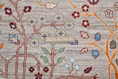 Chobi Grey Hand Knotted 69 X 99 Area Rug 700-144915 Image 7