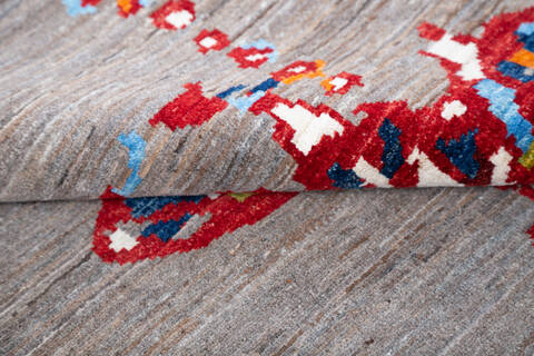 Chobi Grey Hand Knotted 53 X 66 Area Rug 700-144916 Image 6