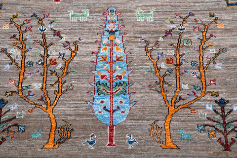 Chobi Grey Hand Knotted 42 X 510 Area Rug 700-144917 Image 4