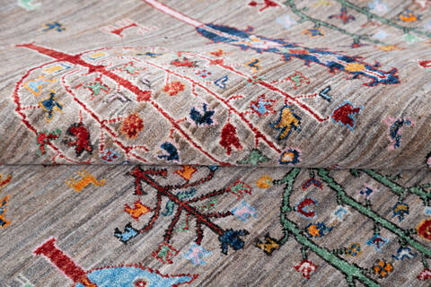 Chobi Grey Hand Knotted 42 X 510 Area Rug 700-144917 Image 7