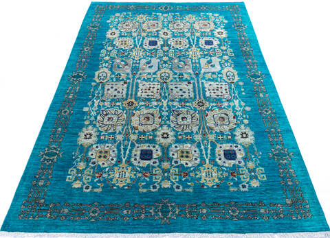 Chobi Blue Hand Knotted 61 X 810 Area Rug 700-144922 Image 1