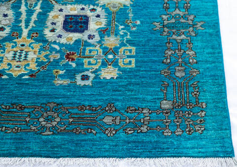 Chobi Blue Hand Knotted 61 X 810 Area Rug 700-144922 Image 4