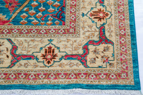 Chobi Blue Hand Knotted 82 X 99 Area Rug 700-144923 Image 4