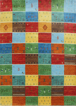 Indian Luri Multicolor Rectangle 5x7 ft Wool Carpet 144947