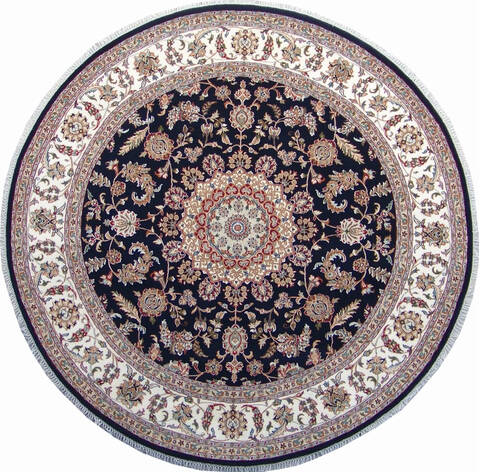 Nain Blue Round Hand Knotted 80 X 80 Area Rug 902-144957 Image 0