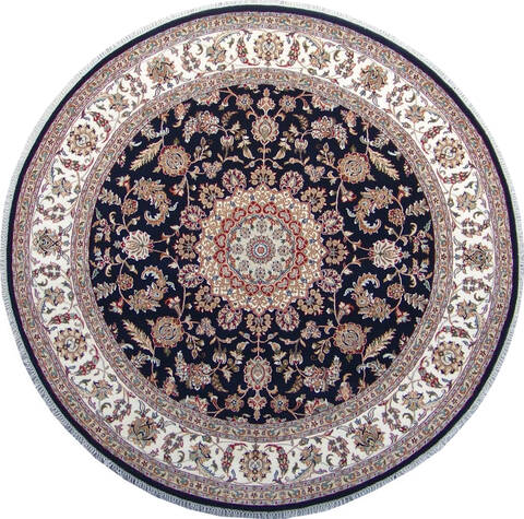 Nain Blue Round Hand Knotted 50 X 50 Area Rug 902-144959 Image 0