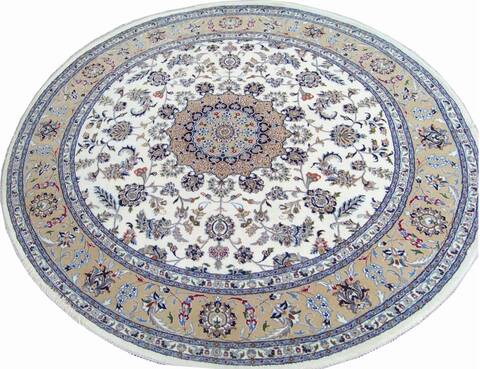 Nain Beige Round Hand Knotted 80 X 80 Area Rug 902-144960 Image 2