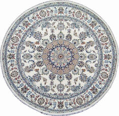 Nain Beige Round Hand Knotted 8'0" X 8'0"  Area Rug 902-144962