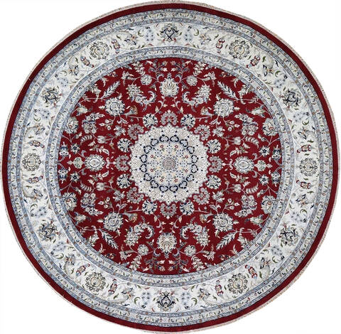 Nain Red Round Hand Knotted 50 X 50  Area Rug 902-144964 Image 0