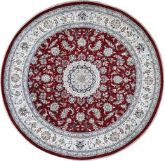 Indian Nain Red Round 5 to 6 ft Wool Carpet 144965