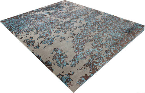Modern-Contemporary Beige Hand Knotted 80 X 100 Area Rug 902-144967 Image 1