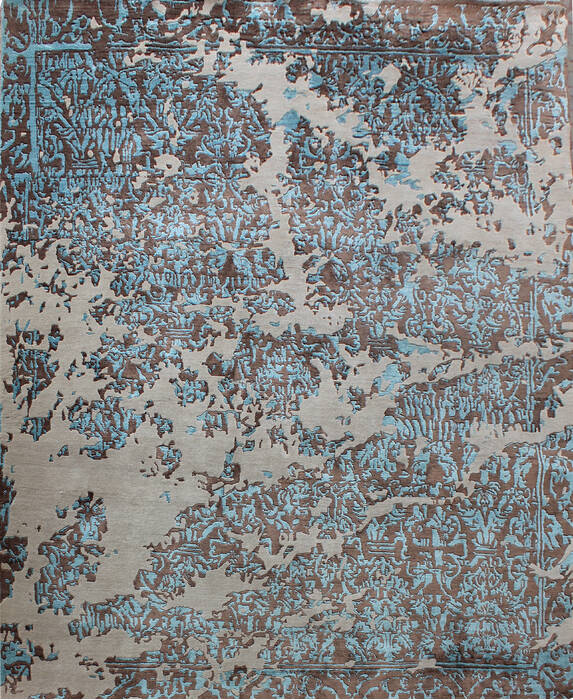 Modern-Contemporary Beige Hand Knotted 80 X 100 Area Rug 902-144967 Image 0